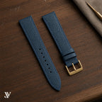 Slate Blue Epsom Classic Leather Watch Strap — styled scene (AI-generated scene)