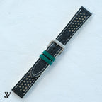 Black White Ostrich Leather Watch Strap — original product photo