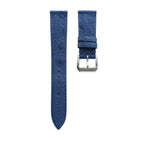 Denim Blue Ostrich Leather Watch Strap — original product photo
