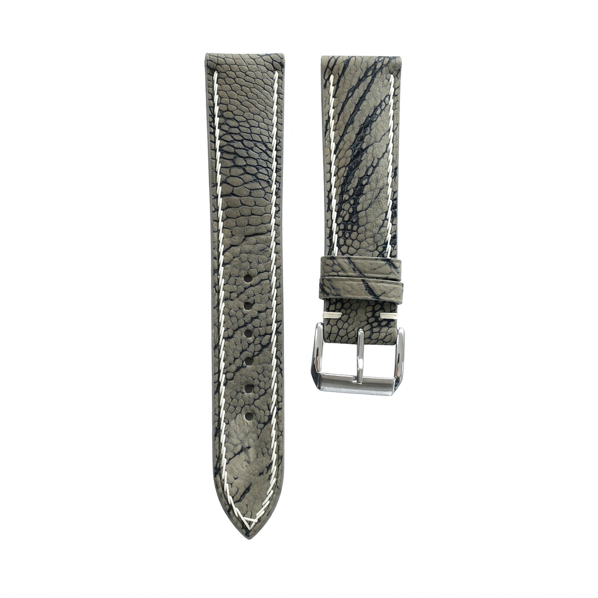 Olive Grey Ostrich Leg Leather Watch Strap — original product photo
