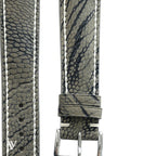 Olive Grey Ostrich Leg Leather Watch Strap — stitching detail