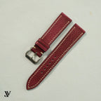 Burgundy Patina Cowhide Leather Watch Strap — original product photo