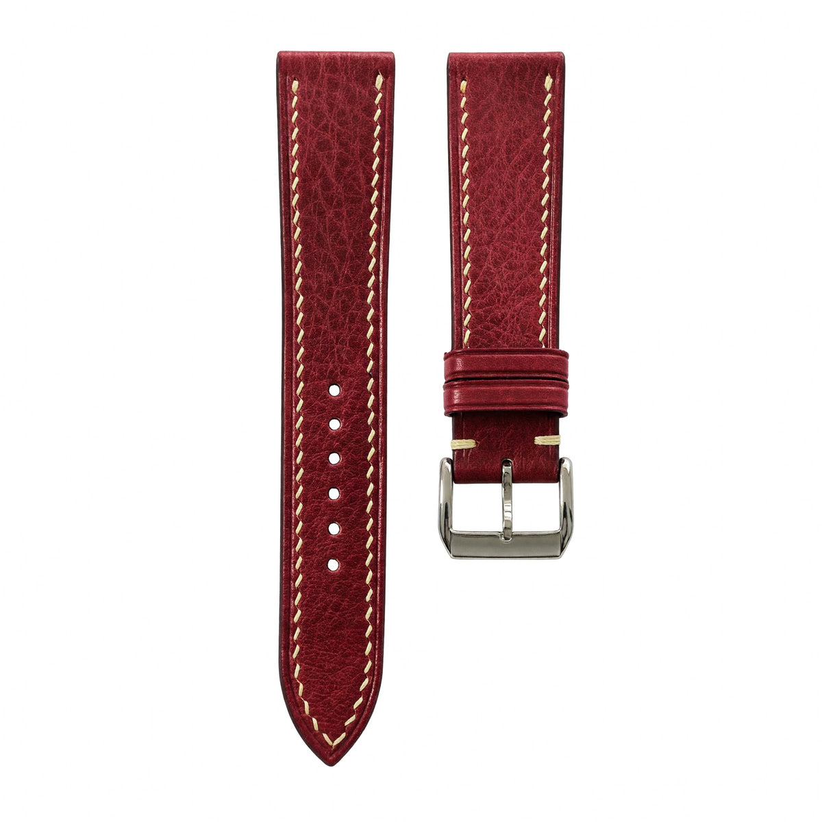 Burgundy Patina Cowhide Leather Watch Strap — original product photo
