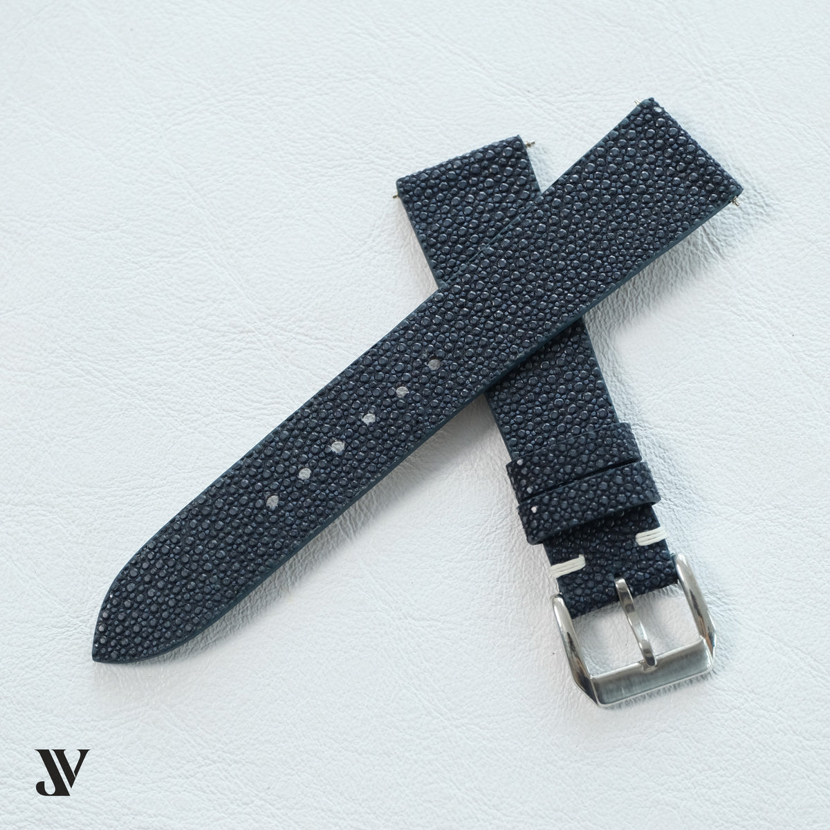 Black Stingray Leather Watch Strap — original product photo