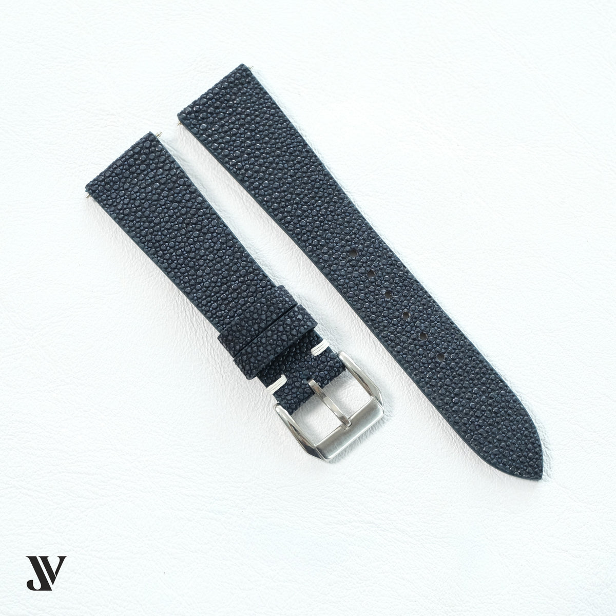 Black Stingray Leather Watch Strap — original product photo