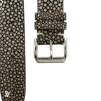 Taupe Stingray Leather Watch Strap — buckle detail