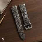 Taupe Stingray Leather Watch Strap — styled scene (AI-generated scene)