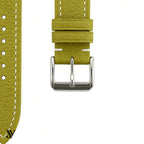 Olive Togo Leather Watch Strap — buckle detail