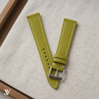 Olive Togo Leather Watch Strap — styled scene (AI-generated scene)