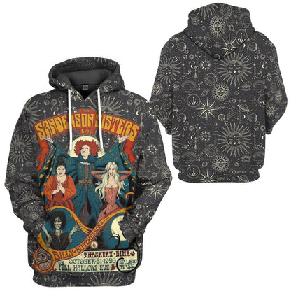  DN T-shirt Hocus Pocus Shirt The Sanderson Sisters Witches Grey Hoodie DN Hoodie
