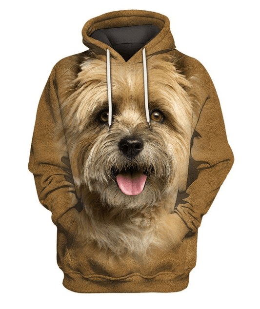 Dog Hoodie Cairn Terrier Face Hair Graphic Hoodie Brown Unisex - Cozy Hoodie For Cold Weather