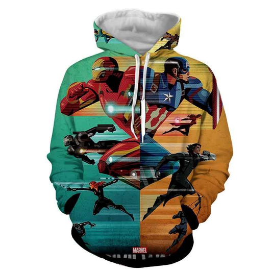 MV Hoodie Avenger Fight Civil War Hoodie Colorful Unisex