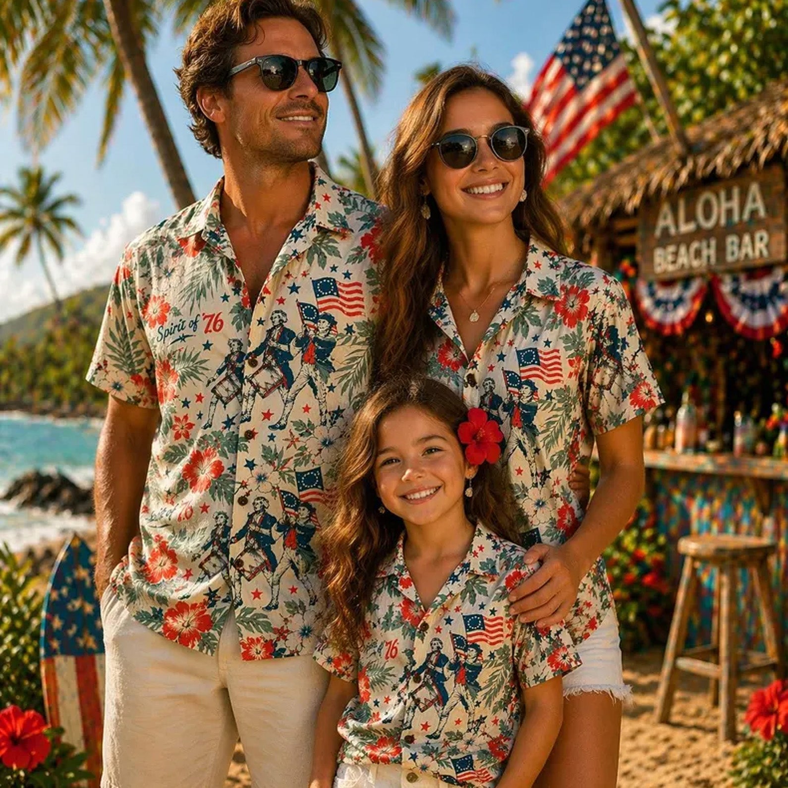 250 Years of America Hawaiian Shirt, Spirit of 76 Patriotic 4th of July 1776-2026 AOP Hawaii Shirt 685190