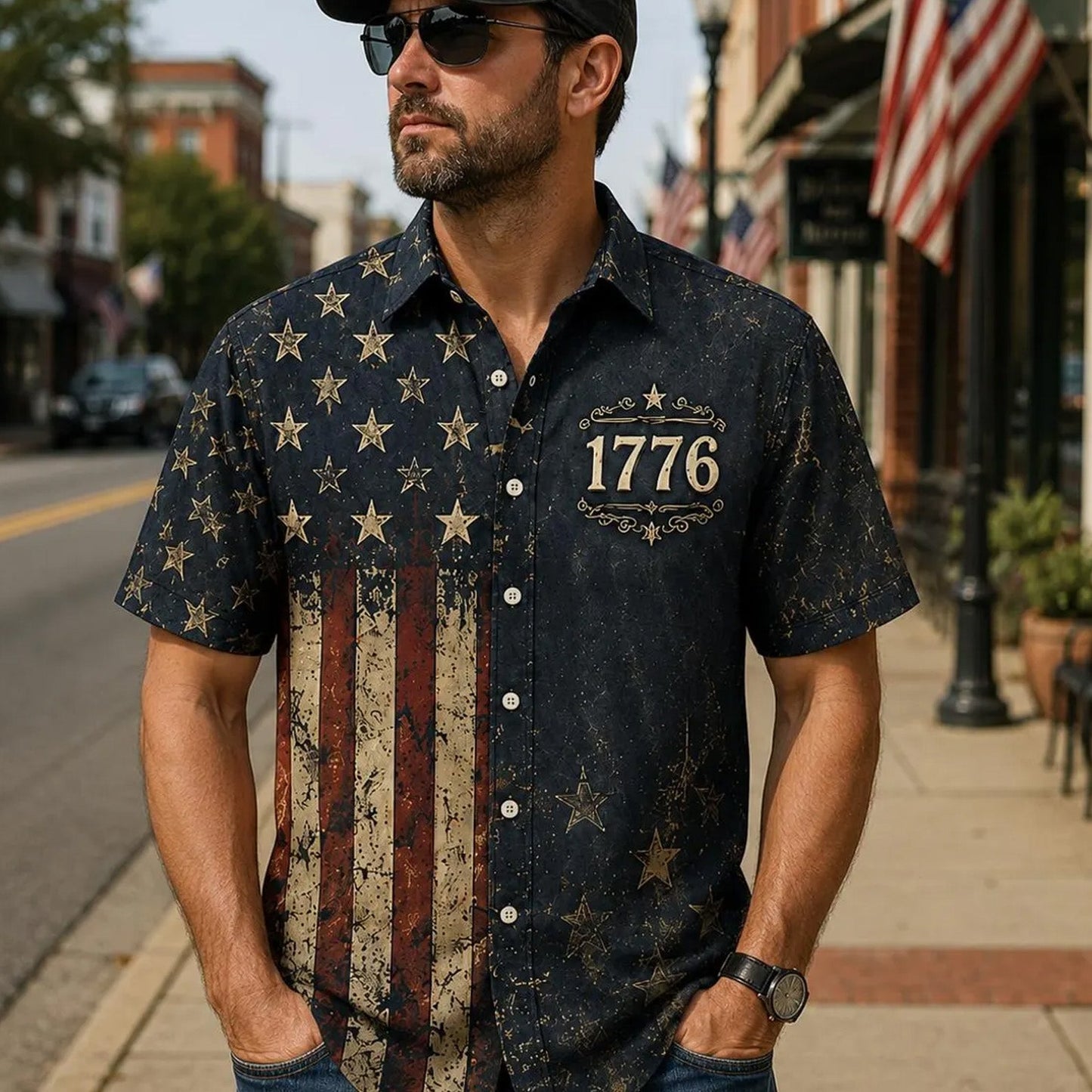 Vintage 250 Years American Flag Hawaiian Shirt, 1776–2026 Patriotic Eagle Shirt, USA Freedom AOP Hawaii Shirt 685261 WFD