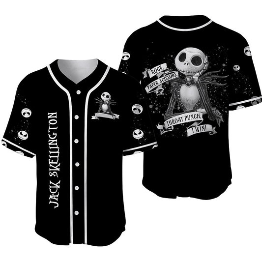 Tnbc Baseball Jersey Rock Paper Scissor I Win Jersey Shirt Black Unisex Adult
