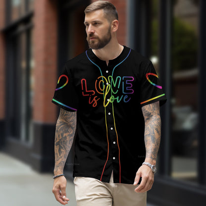 LGBT - Love is love Baseball Tee Jersey Shirt QT206278Td