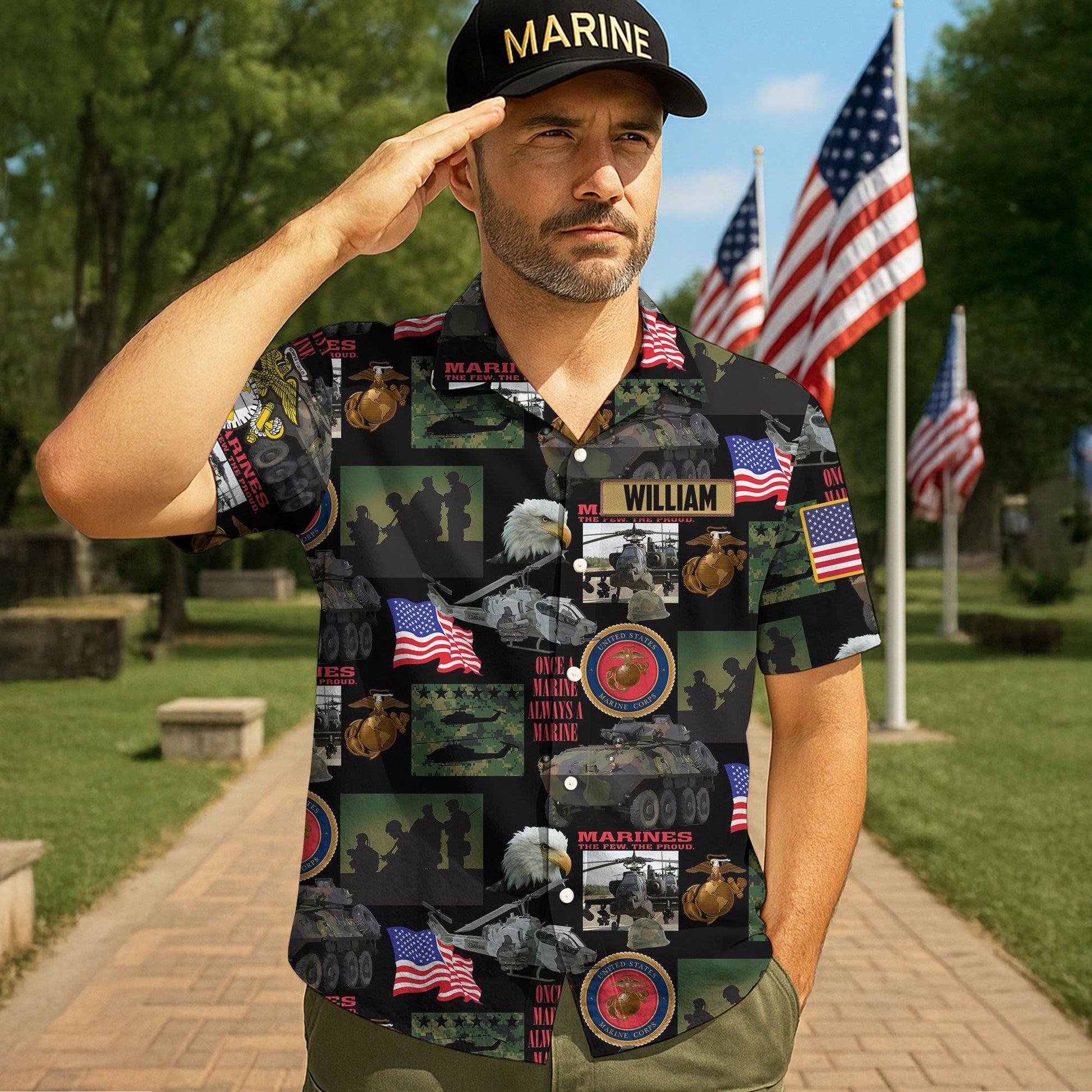 Military Hawaiian Shirt - Custom Military Logo Gifts For Veteran 05huti180625