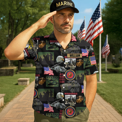 Military Hawaiian Shirt - Custom Military Logo Gifts For Veteran 05huti180625