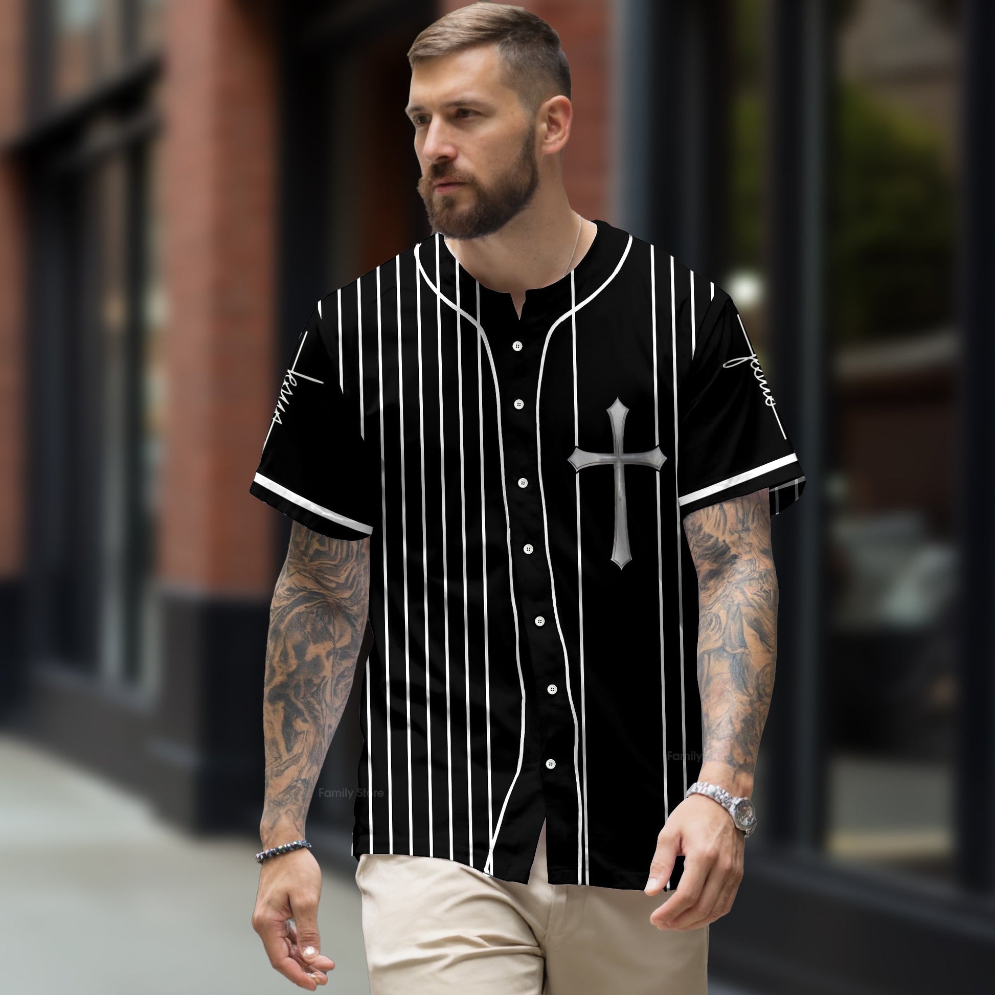 The Savior Jesus Face - Baseball Tee