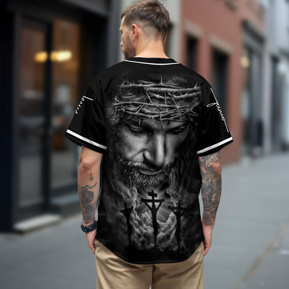The Savior Jesus Face - Baseball Tee