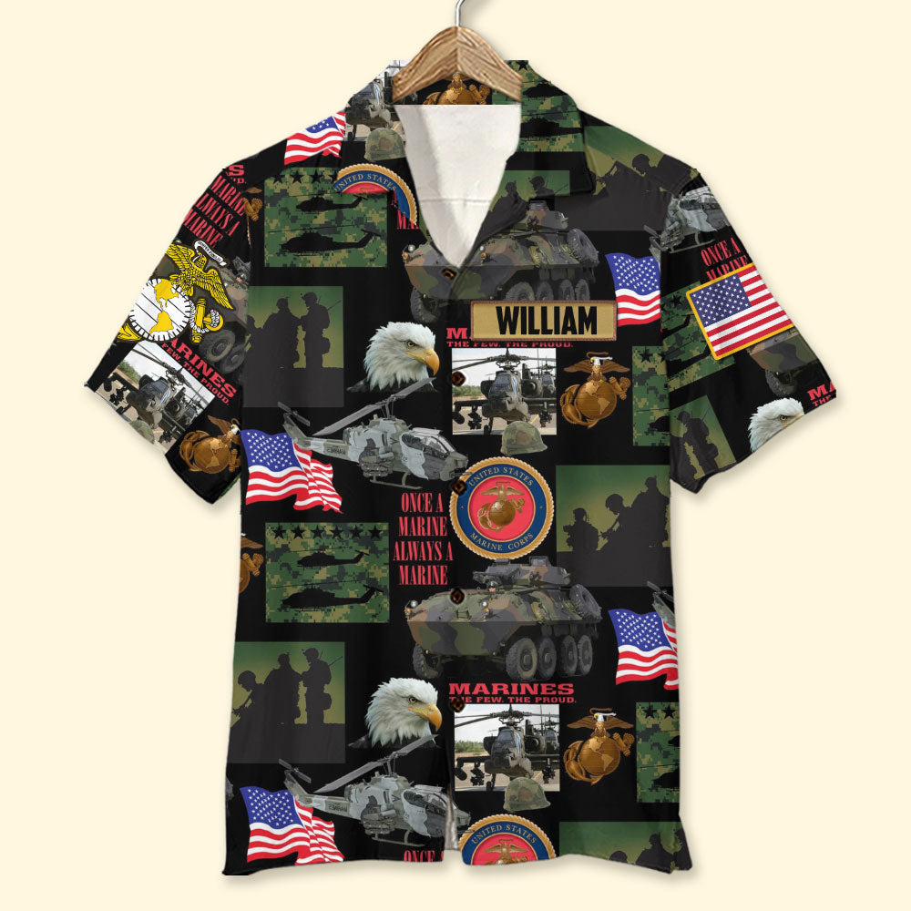 Military Hawaiian Shirt - Custom Military Logo Gifts For Veteran 05huti180625