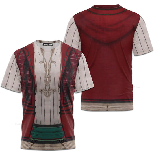 Aladdin Red Jacket Aladdin Live Action Costume T-Shirts For Men