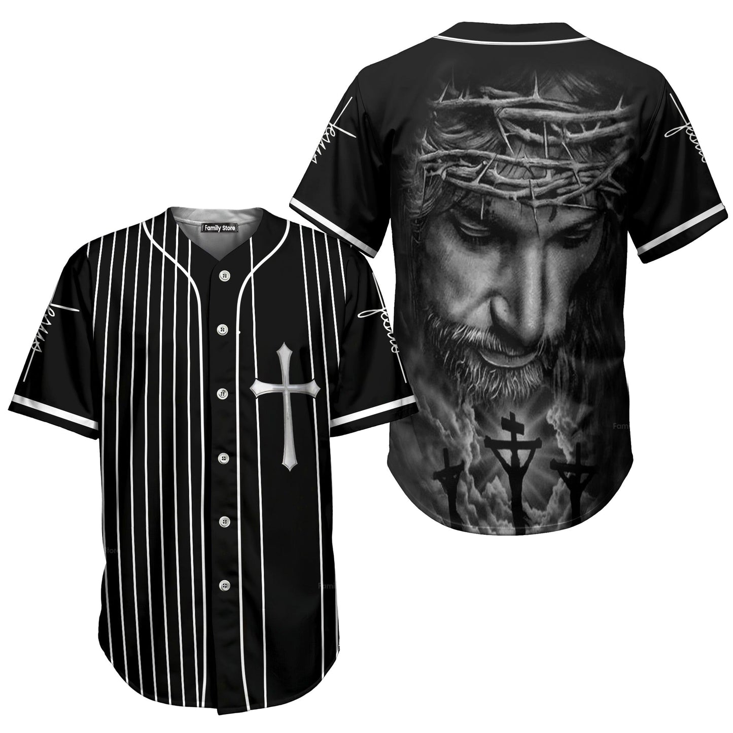 The Savior Jesus Face - Baseball Tee