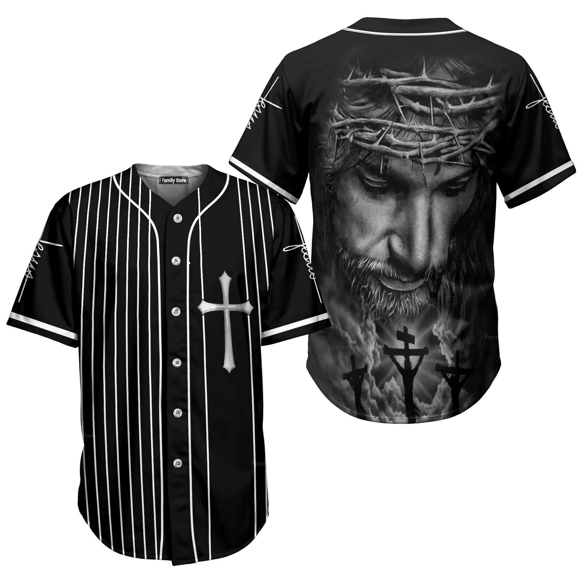 The Savior Jesus Face - Baseball Tee