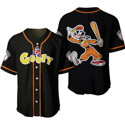 Disney Jersey Disney Goofy Dog As Designated Hitters Black Jersey Shirt Baseball Goofy Baseball
