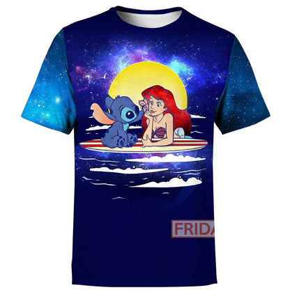 Stitch T-shirt Stitch And Mermaid Princess T-shirt High Quality DN Hoodie Sweater Tank