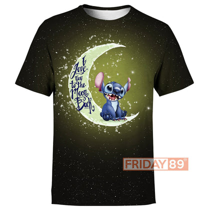  Stitch T-shirt I Love You To The Moon And Back T-shirt Hoodie 