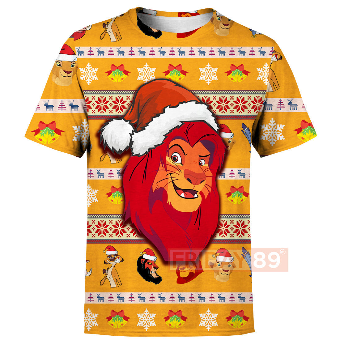 LK T-shirt Simba Wearing Santa Hat Christmas Pattern T-shirt Amazing DN Hoodie Sweater Tank