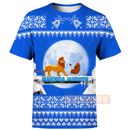 LK T-shirt Hakuna Matata Walking Christmas Pattern T-shirt DN Hoodie Sweater Tank
