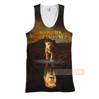  LK T-shirt Remember Who You Are Simba Lion Face 3D T-shirt Cool DN Hoodie Sweater Tank