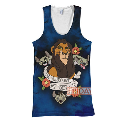  DN LK T-shirt I'm Surrounded By Idiots Scar T-shirt Amazing DN LK Hoodie Sweater Tank