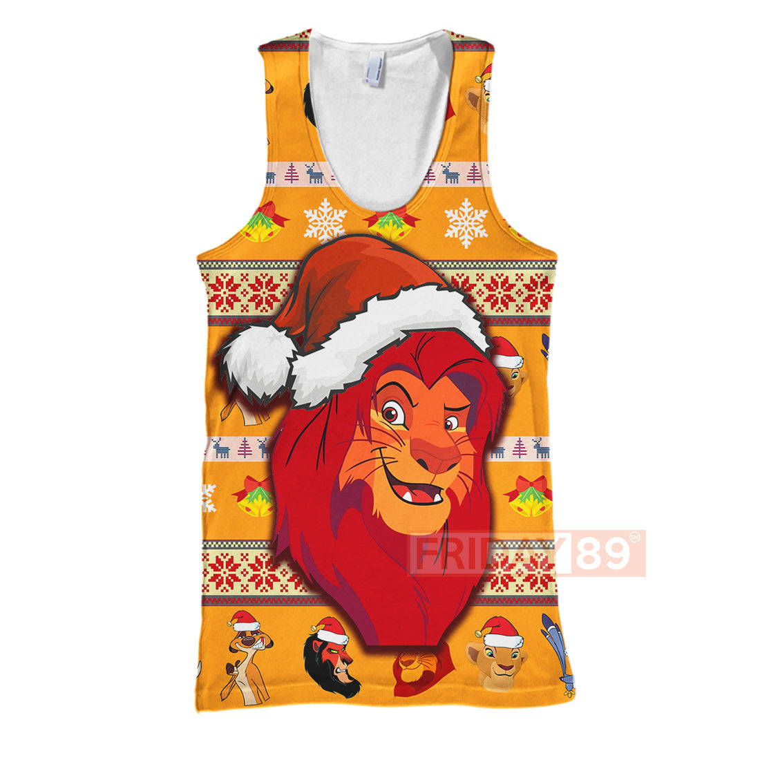 LK T-shirt Simba Wearing Santa Hat Christmas Pattern T-shirt Amazing DN Hoodie Sweater Tank