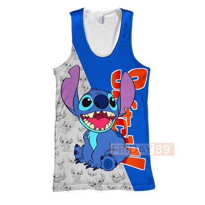  Stitch  T-shirt Smiley Face Experiment 626 Lilo & Stitch 3D Print T-shirt Cute DN Hoodie Sweater Tank
