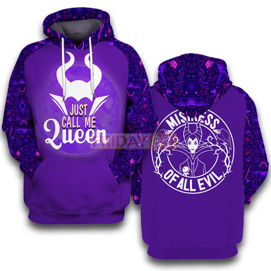Maleficent T-shirt Just Call Me Queen T-shirt Awesome DN Hoodie Sweater Tank