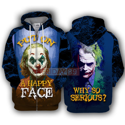  DC Joker Shirt A Happy Face - Why So Serious Shirt Cool DC Joker Hoodie Sweater Tank