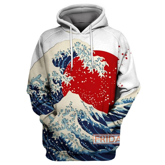 Gifury Japan Hoodie The Great Wave of Fukushima Japan Culture 3D Print T-shirt Japan Shirt Sweater Tank 2022