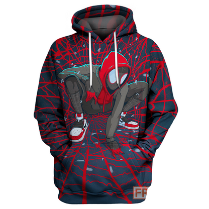  Spiderman Hoodie Spider Verse 3D Print T-shirt MV Spiderman Shirt Sweater Tank 