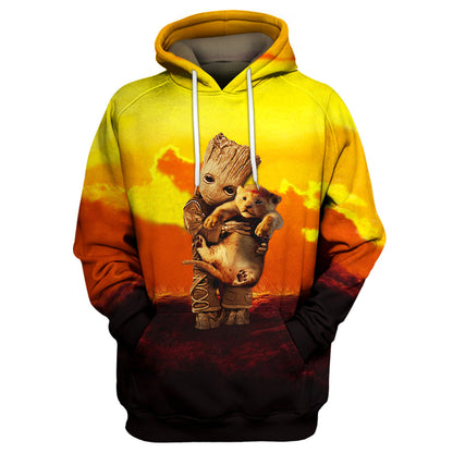 LK T-shirt 3D Print Groot Hug Lion T-shirt Awesome DN Hoodie Sweater Tank