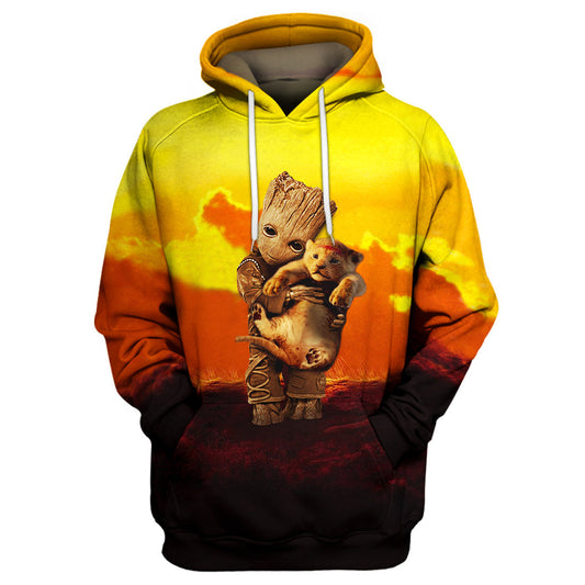 LK T-shirt 3D Print Groot Hug Lion T-shirt Awesome DN Hoodie Sweater Tank