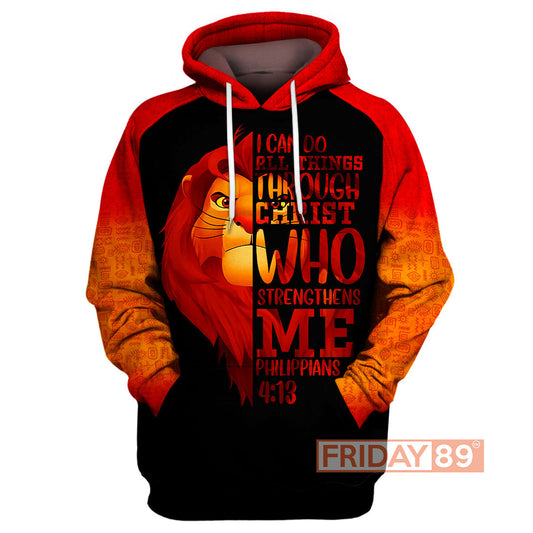 LK T-shirt Simba I Can Do All Things Through Christ Who Strengthens Me Shirt DN Hoodie Sweater Tank