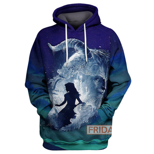 Beauty & The Beast T-shirt Beauty & The Beast Beauty EMNa Art 3D Print T-shirt Awesome DN Hoodie Sweater Tank