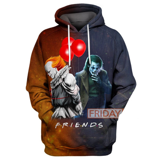  Joker IT Hoodie Joker And Pennywise Friends T-shirt Cool Joker IT Hoodie Sweater Tank 