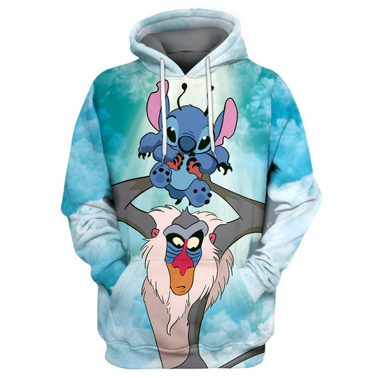 LK Stitch T-shirt 3D Print Rafiki & Stitch T-shirt Amazing DN Hoodie Sweater Tank