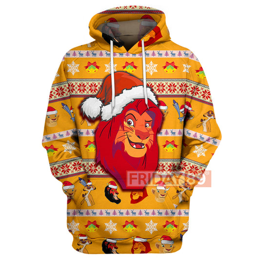 LK T-shirt Simba Wearing Santa Hat Christmas Pattern T-shirt Amazing DN Hoodie Sweater Tank