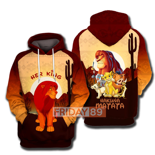 LK T-shirt Her King Simba Hakuna Matata DN LK Hoodie DN Couple Shirt Sweater Tank