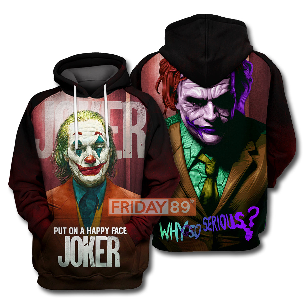  DC Joker Shirt 3D Print Joker Phoenix and H.Ledger Shirt DC Joker Hoodie Sweater Tank